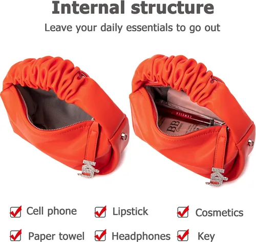 Miniatura 4 de KingTo Bolso pequeño de hombro para mujer, bolso de mano suave de diseñador en la nube, bolso cruzado ligero