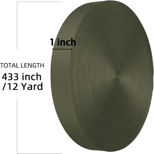 Miniatura 4 de Correa de nailon de 1 pulgada y 1.5 pulgadas, correa de nailon resistente de 12 yardas, correa duradera para equipo de interior o exterior