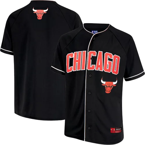 Ultra Game Camiseta de béisbol oficial de la NBA con botones y botones para hombre Negro 23