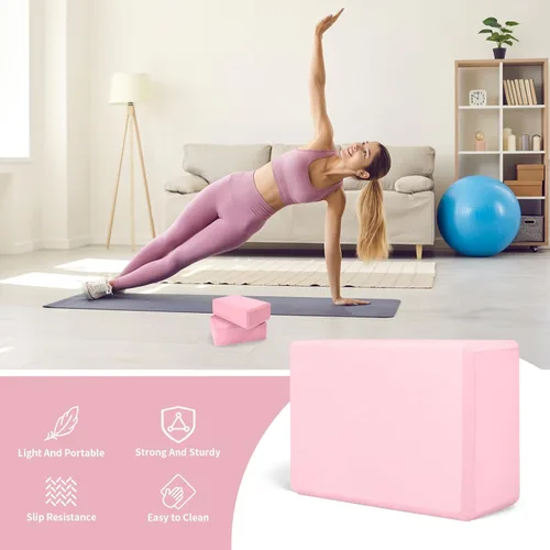 Miniatura 5 de Yoga Block 2 Pack 9"x6"x3", Sturdy Yoga Foam Blocks, High Density & Non Slip Surface for Pilates & Stretching, Fitness Accessories for Stability &