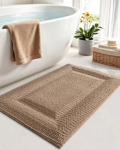Miniatura 5 de DEXI Alfombrillas de baño para el baño 16x24, alfombra de baño antideslizante lavable, alfombrilla de baño de chenilla gruesa y suave absorbente