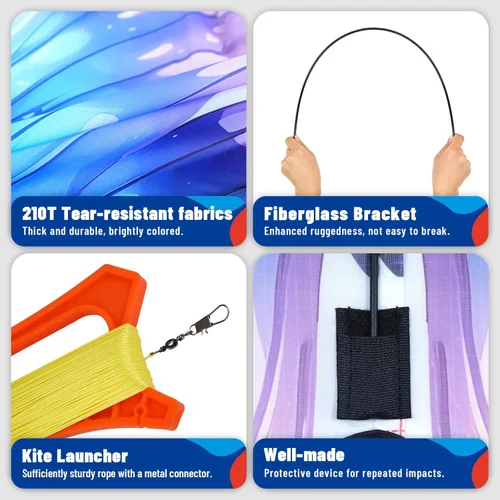 Miniatura 4 de SGftre Cometa de mariposa para niños y niñas, fácil de volar, juguete perfecto para niños y adultos, ideal para diversión en la playa y actividades