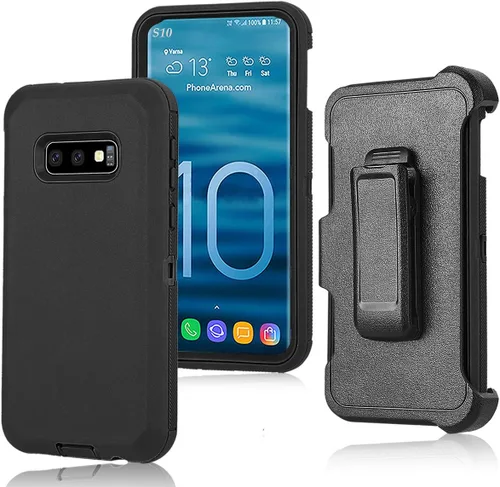 Miniatura 7 de Carcasa rígida protectora para Samsung Galaxy S10 Plus, diseño de doble capa, Negro-Negro