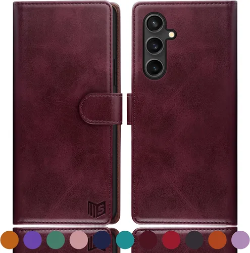 Miniatura 10 de SUANPOT Funda tipo cartera para Samsung Galaxy S23 FE con bloqueo RFID, tarjetero de piel sintética con tapa y tapa para teléfono para Samsung S23