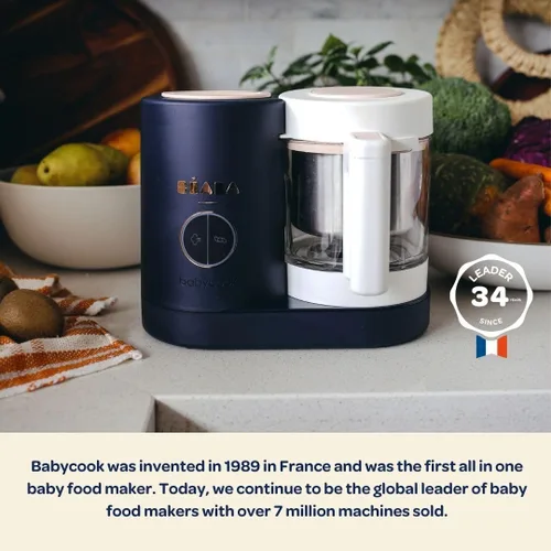 Miniatura 3 de BEABA Babycook Neo - Fabricante de alimentos para bebés Vidrio no tóxico y acero inoxidable Confiado por mamás famosas Procesador de alimentos