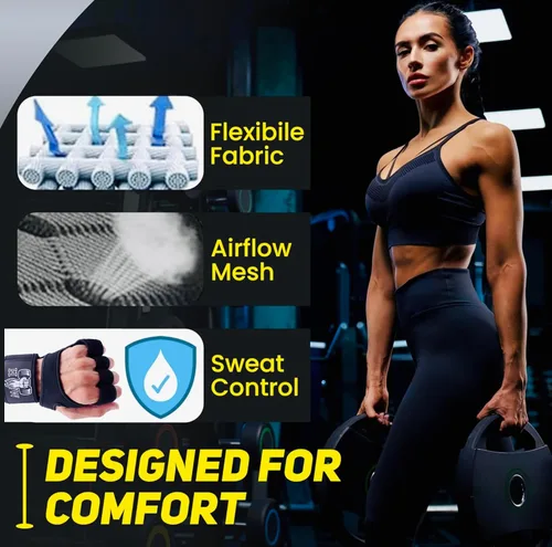 Miniatura 5 de HW Guantes de levantamiento de pesas para hombres y mujeres, guantes de entrenamiento de gimnasio con soporte para la muñeca, protección completa