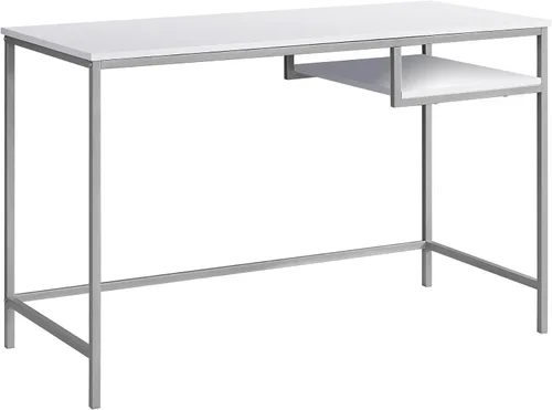 Miniatura 7 de Monarch Specialties Mesa contemporánea para laptop con estante para el hogar y la oficina, patas de metal, 48 pulgadas de largo, capuchino