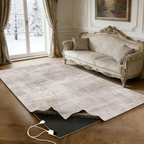 Miniatura 10 de Alfombra térmica lavable con calefacción eléctrica, superficie de felpa desmontable con calentamiento rápido para oficina, sala de estar, comedor