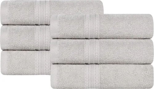 Miniatura 106 de Superior Juego de 6 toallas de mano de algodón ecológico, toallas pequeñas para spa, hotel, baño de invitados, cocina, secado rápido, suave