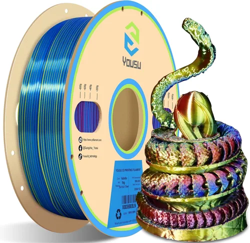 Miniatura 11 de Yousu Seda de Doble Color Filamento PLA para 3D Impresora Filamento Coextrusión PLA Multicolor Filamento PLA 1.75mm (± 0.03 mm) Compatible