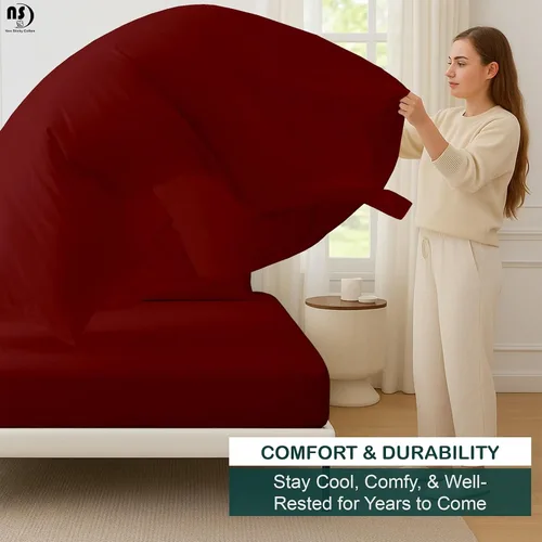 Miniatura 8 de NON Sticky cotton Juego de sábanas de 4 piezas para cama ajustable con números de sueño, 100% algodón egipcio, cabezal flexible de 34 pulgadas, se