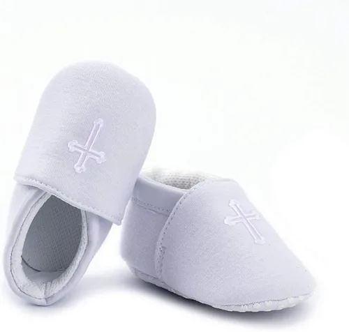 Miniatura 3 de Zapatos de bautizo de cruz suave para bebés y niños pequeños
