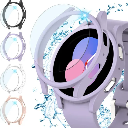 Miniatura 9 de Rc-Z Funda protectora de pantalla para Samsung Galaxy Watch 5/Galaxy Watch 4 de 1.575 pulgadas, [6+6 unidades] Protector de pantalla de repuesto