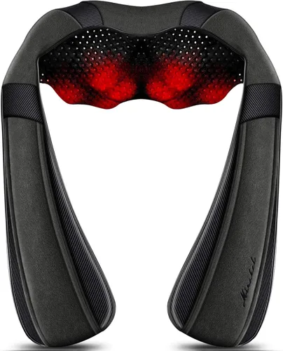 Mirakel - Almohada masajeadora Shiatsu para cuello y espalda con calor - Alivio del dolor de tejido profundo en cuello, espalda y hombros - Diseño