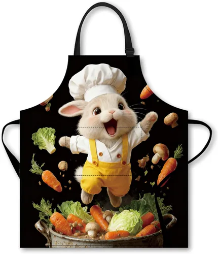 Miniatura 19 de Nuxovilar Bonito delantal de cocina, 26.77 x 30.7 pulgadas, esencial para cocina, hornear, reuniones festivas