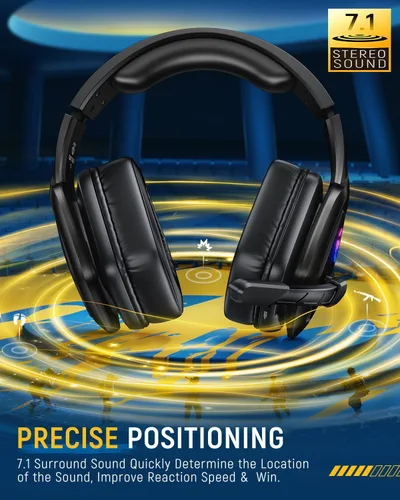 Miniatura 3 de Tatybo Wireless Gaming Headset for PC, 2.4 Ghz USB & Type-C Gaming Headphones with Microphone, 30H Battery Bluetooth Headphones for Switch, Laptop