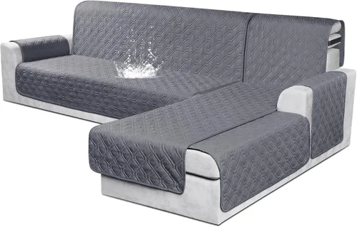 Miniatura 20 de VANSOFY Fundas para Sofá Seccional 100% Impermeables Funda Deslizable para Sofá en Forma de L 3 Piezas Reversible Funda para Chaise Lounge para Sofá