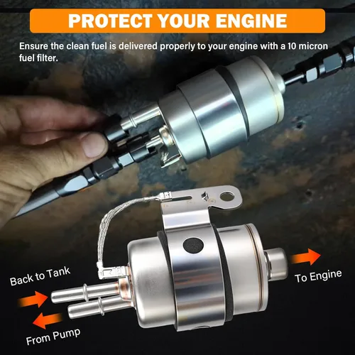 Miniatura 4 de Yinlowa LS Swap Regulador de filtro de combustible de 58 PSI para conversión C5 Corvette EFI, compatible con motores Chevy V8 1999-2014 4.8L 5.3L
