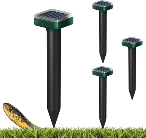 Potente repelente de serpientes para patio y exteriores, repelente solar de serpientes sónico impermeable, seguro para mascotas y niños, mantiene a