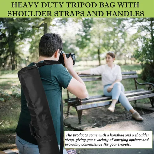 Miniatura 2 de BLIRITEL Funda de transporte para trípode de 27.6 pulgadas, bolsa de trípode acolchada resistente con correa para el hombro para soporte ligero