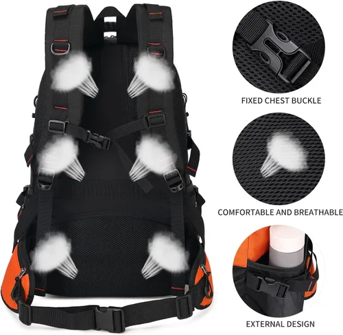 Miniatura 7 de Mochila de senderismo NerIion de 40L, mochila de viaje para hombres y mujeres, mochila impermeable para acampar al aire libre, mochila ligera de día
