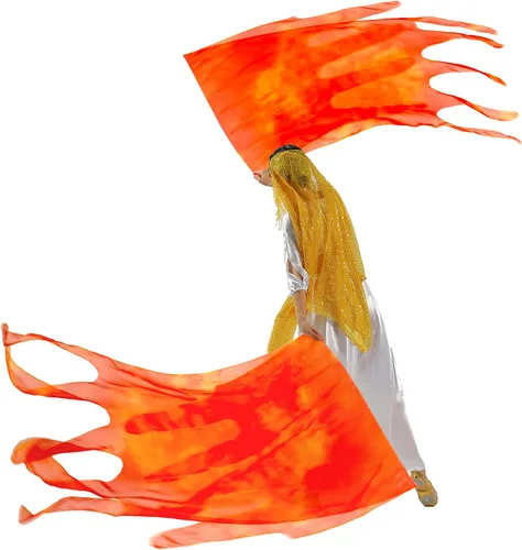 Miniatura 10 de MUNAFIE Banderas de adoración de doble capa para iglesia de baile con varilla flexible y bolsa de almacenamiento, banderas de baile de alabanza