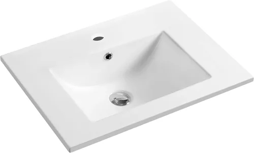 Miniatura 15 de Dowell - Fregadero de baño de 30 pulgadas, lavabo de cerámica de tocador de un solo cuenco, fregadero rectangular con desbordamiento, blanco-000