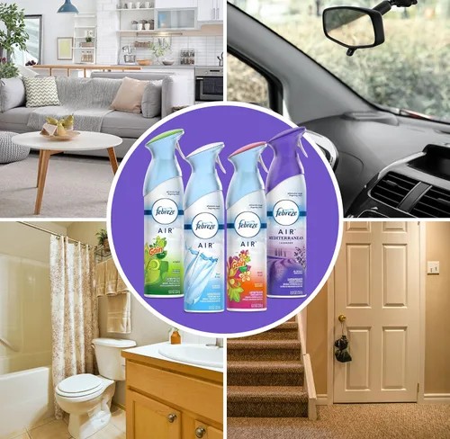 Miniatura 3 de Febreze Ambientador y eliminador de olores en aerosol, surtido de aromas Febreze y desodorante para baño, original, Island Fresh, Linen Sky