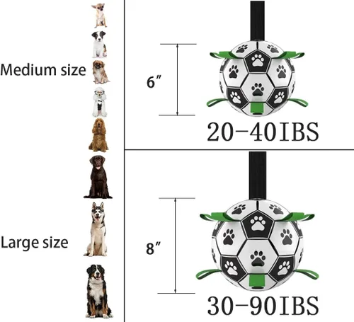 Miniatura 2 de Balón de fútbol para perros, juguetes interactivos para tira y afloja, regalos de cumpleaños para cachorros, juguete de remolcador, juguete de agua