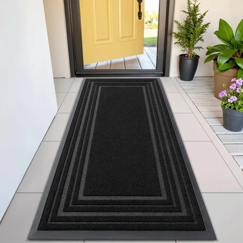 Miniatura 30 de Buganda Tapete para Puerta Delantera Entrada Interior y Exterior, Tapetes de Goma Natural Antideslizantes, Fácil de Limpiar, Perfil Bajo, Atrapa