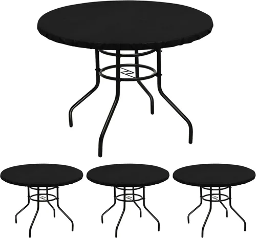 Miniatura 11 de LUSHVIDA - Mantel para mesa redonda impermeable y con borde elástico, de vinilo, ajustable a la mesa, mantel de plástico con borde elástico