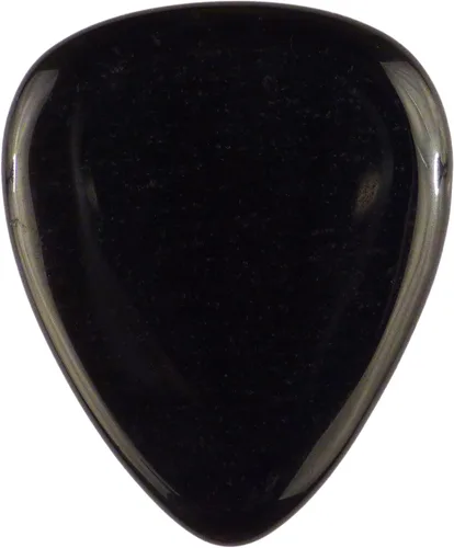 Miniatura 58 de Púa de guitarra o bajo de Obsidiana de Caoba en vidrio volcánico - 3.0 mm de calibre ultra pesado - Forma 351 - Púa exótica artesanal de gema