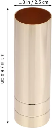 Miniatura 3 de 3.1 in/3.15 pulgadas de largo 1.0 in/0.98 pulgadas de diámetro lámpara colgante vela cubiertas de luz mangas base de candelabro, 6 piezas dorado