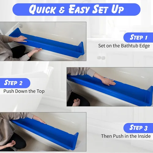 Miniatura 7 de Tub Topper® Protector contra salpicaduras de bañera y estante de baño para niños – Bandeja de baño para niños pequeños, almacenamiento de juguetes