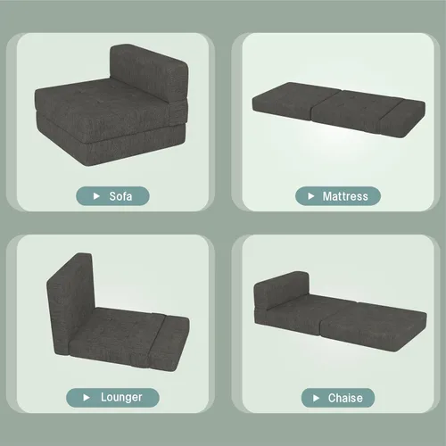 Miniatura 5 de ZeeFu Sofá cama plegable – Futón de espuma viscoelástica, cama convertible para sala de estar/dormitorio/invitados/oficina/caravanas/estudio