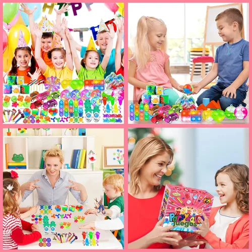 Miniatura 6 de BicMan 150 recuerdos de fiesta para niños de 3 a 5 4 a 8, paquete de juguetes para ansiedad, bolsas de regalo, premios de carnaval, rellenos de caja
