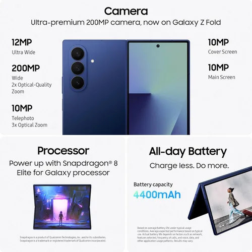 Miniatura 6 de Samsung Galaxy Z Fold7 teléfono celular, teléfono inteligente AI de 512GB, Android desbloqueado, ediciones de fotos AI, pantalla grande, batería