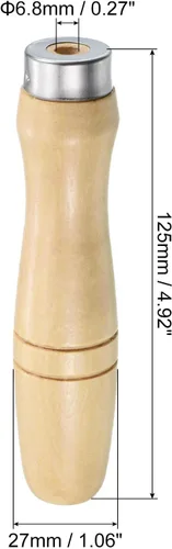 Miniatura 2 de PATIKIL Mango de madera de 4.9 pulgadas, paquete de 10 herramientas de corte de archivos, accesorios de repuesto con collar de metal para archivo