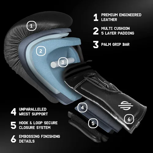 Miniatura 3 de Sanabul Guantes de boxeo de la serie Lab para hombres y mujeres, guantes de kickboxing, Muay Thai, entrenamiento de boxeo pesado para boxeo