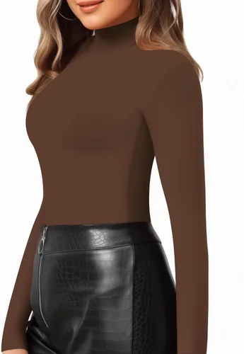 Miniatura 2 de MANGOPOP Camiseta ajustada de manga larga con cuello alto falso para mujer