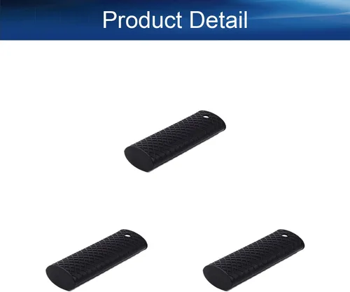 Miniatura 4 de Bettomshin 3 soportes de silicona para mango caliente, 6.102 in/6.1 pulgadas, funda antideslizante de silicona para ollas, resistente al calor, Negro