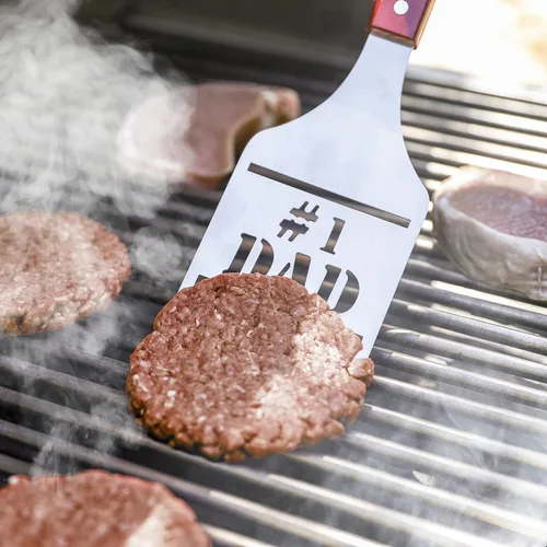 Miniatura 2 de Panoware Juego de herramientas para parrilla de barbacoa para papá, juego de 4 piezas, pinzas número 1 para papá, espátula, termómetro digital