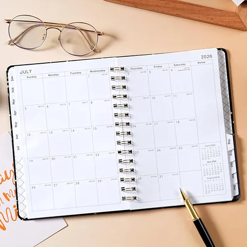 Miniatura 9 de Agenda 2026 – Agenda 2026, agenda semanal y mensual, enero 2026 a diciembre 2026, 6.3 x 8.4 pulgadas, calendario 2026 con pestañas, bolsillo