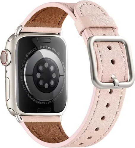 Miniatura 23 de MNBVCXZ Correas de cuero compatibles con Apple Watch para mujeres, correa de repuesto genuina para iWatch Series 11 10 9 8 7 6 5 4 3 2 1 SE 3 SE 2