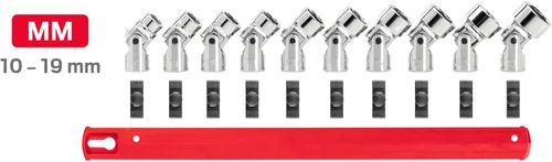 Miniatura 5 de TEKTON - Juego de llaves articuladas tipo dado universal de 3/8 pulgadas, 10 unidades (10 - 19 mm) SHD91119