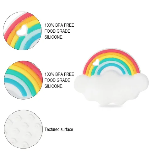 Miniatura 2 de Mordedor de silicona para bebés, juguetes sensoriales para masticar, sin BPA, suaves y eficaces, juguetes para aliviar el dolor de la dentición