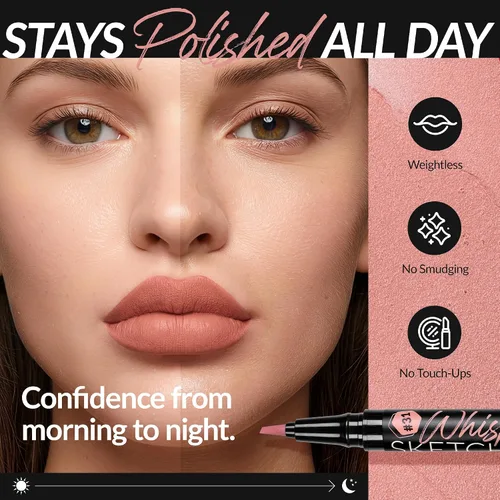 Miniatura 5 de BEPHOLAN Delineador de labios de larga duración, impermeable, 24 horas de duración, delineador de labios líquido de larga duración, delineador