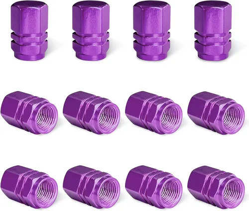 Ziciner 12 tapas de vástago de válvula de neumático de automóvil, cubiertas de válvula de rueda de aleación de aluminio con junta tórica de goma,