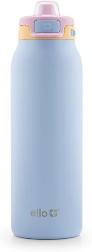 Miniatura 47 de Ello Pop & Fill Insulated Stainless Steel Water Bottle with Quick Fill Lid, Leakproof Locking, Sip or Chug Spout, BPA-Free, Double Wall Vacuum Negro