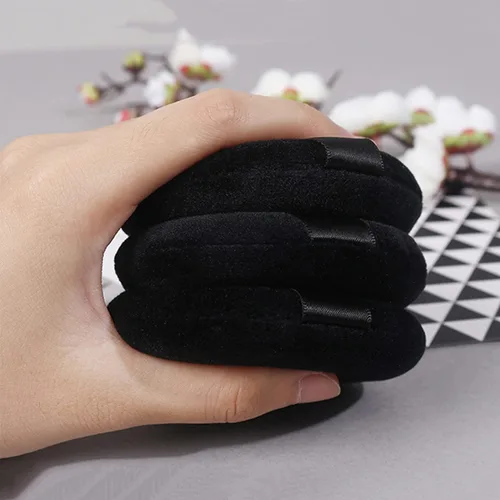 Miniatura 5 de 24 piezas de soplo de polvo triangular, de algodón lavable, para polvo suelto, cuerpo, base cosmética, herramienta de maquillaje (24 negro)